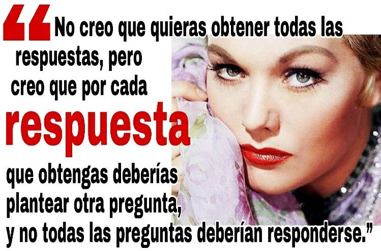 Cita de kim Novak: Preguntas
